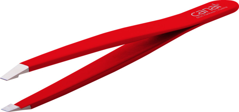 Canal Haarpinzette rot gerade rostfrei - 1 Stück