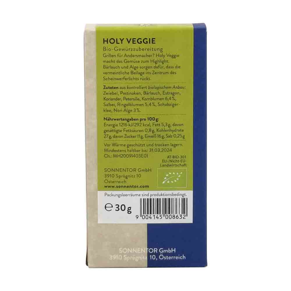 Sonnentor Holy Veggie Grillgewürz Packung 30 g BIO - 30g