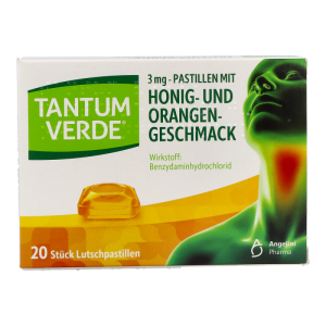 Tantum Verde 3 mg - Pastillen mit Honig- und Orangengeschmack - 20 Stück