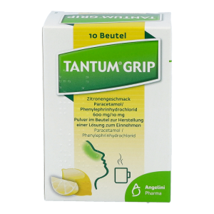 Tantum Grip Zitronengeschmack Paracetamol/Phenylephrinhydrochlorid 600 mg/10 mg Pulver im Beutel zur Herstellung einer Lösung zum Einnehmen - 10 Stück