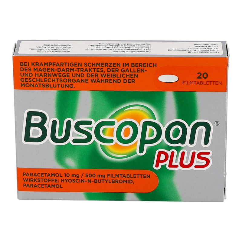 Buscopan plus Paracetamol 10 mg/ 500 mg Filmtabletten 20 Stk. - 20 Stück