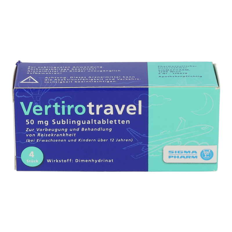 Vertirotravel 50 mg Sublingualtabletten 4 Stk. - 4 Stück