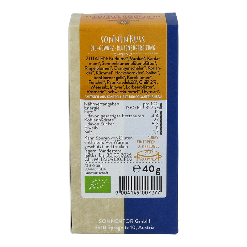 Sonnentor Sonnenkuss Gewürz-Blüten-Zubereitung Packung 40 g BIO - 40g