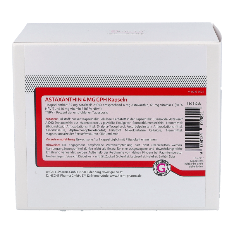 Gall Pharma Astaxanthin 4 mg Kapseln 180 Stk. - 180 Stück