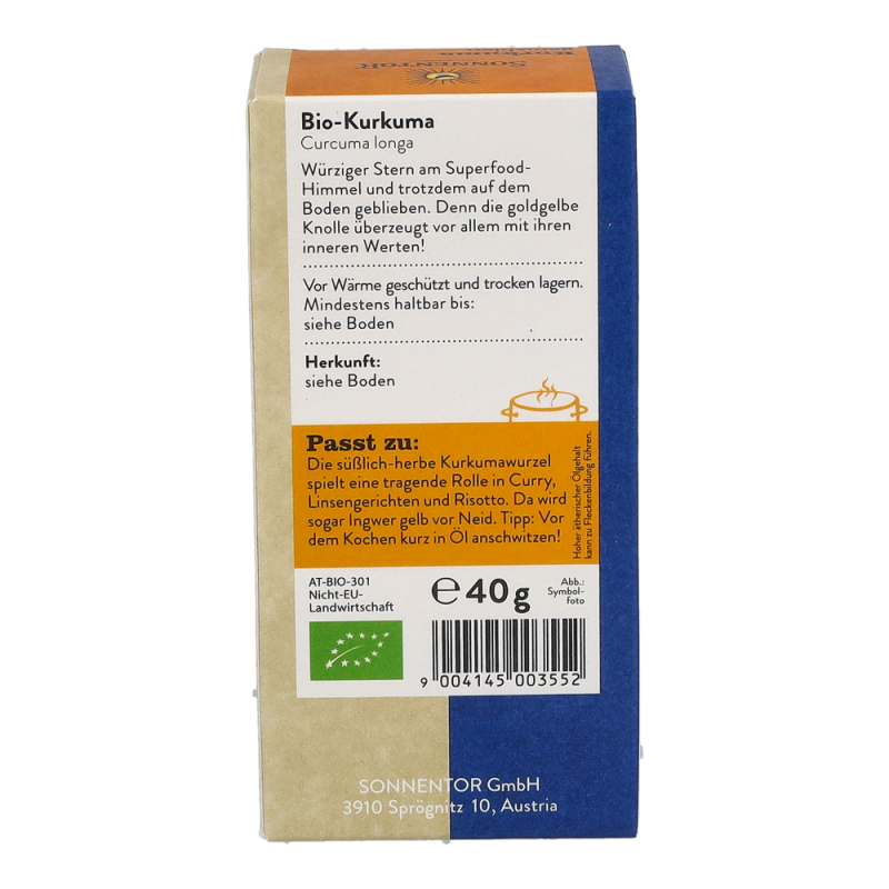 Sonnentor Kurkuma gemahlen Packung 40 g BIO - 40g