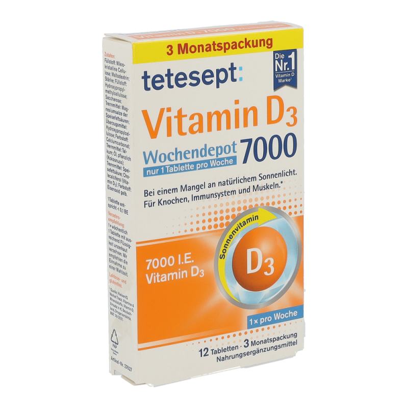 tetesept Vitamin D3 Wochendepot 7000 Tabletten 12 Stk. - 12 Stück