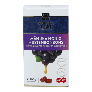 Manuka Honig MGO 400+ Hustenbonbons Schwarzer Johannisbeeren-Geschmack - 100g