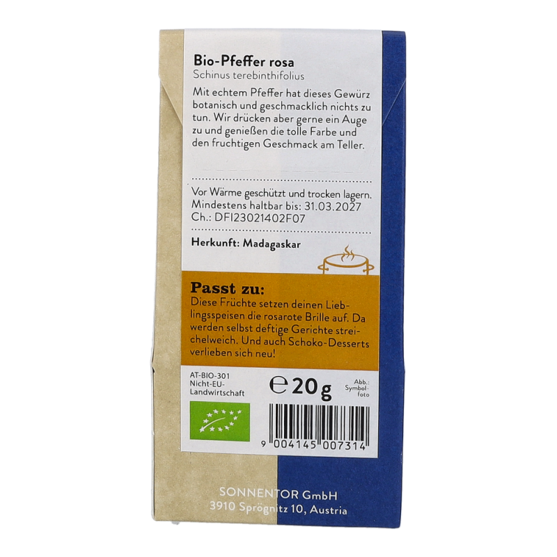 Sonnentor Rosa Pfeffer ganz 20 g BIO - 20g