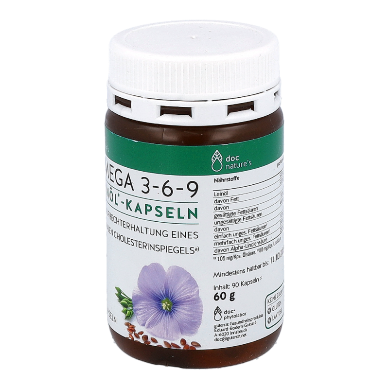 doc natures OMEGA 3-6-9 Leinöl-Kapseln 90 Stk. - 90 Stück