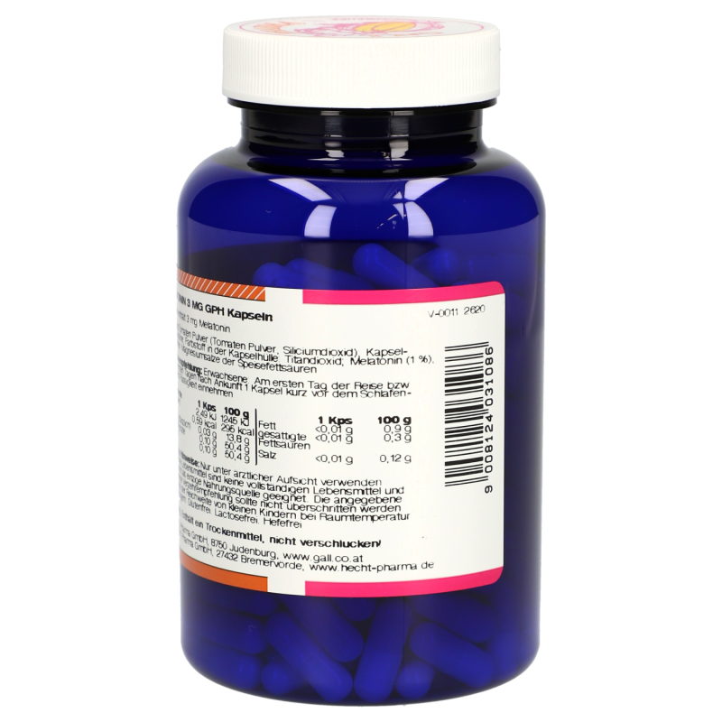Gall Pharma MELATONIN 3mg Kapseln regulierend auf Wach- Schlafrhythmus - 180 Stück