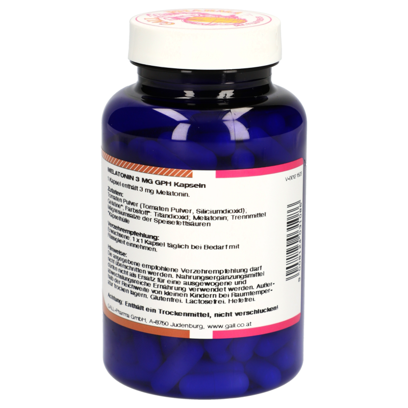 Gall Pharma MELATONIN 3mg Kapseln regulierend auf Wach- Schlafrhythmus - 180 Stück