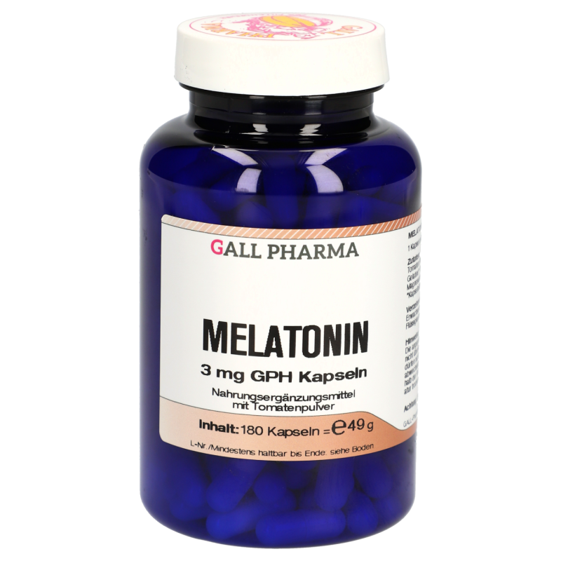 Gall Pharma MELATONIN 3mg Kapseln regulierend auf Wach- Schlafrhythmus - 180 Stück
